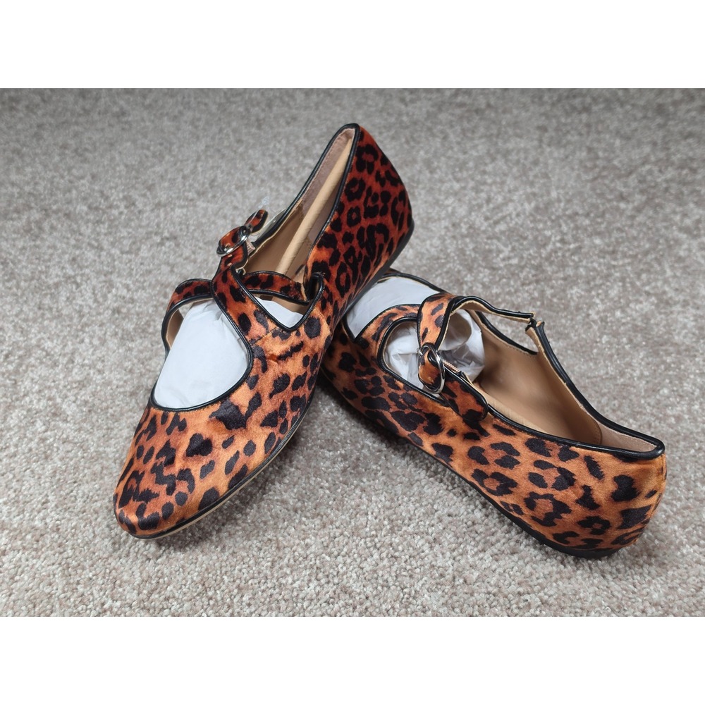 A New Day Tamsin Leopard Print Mary Jane Ballet Flats Light Brown Womens 9 NEW - Picture 4 of 6